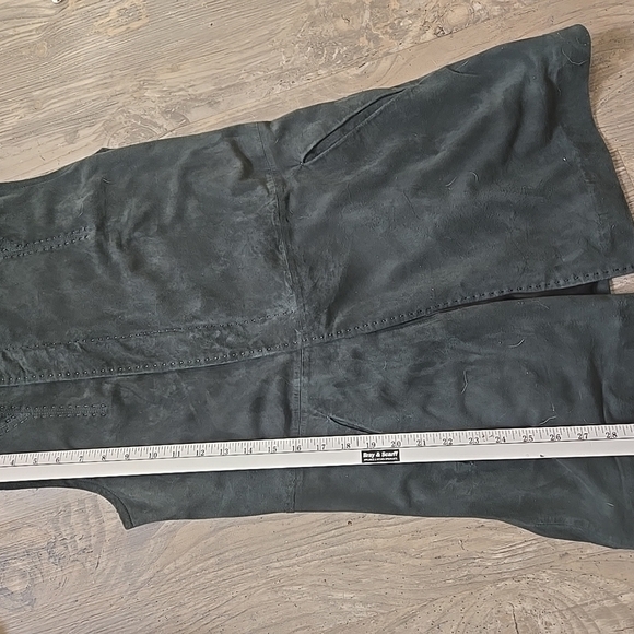 Jarb Maiya Charcoal / Black Soft Leather Suede Vest Designer Asymetrical Sz 38 - Picture 8 of 10